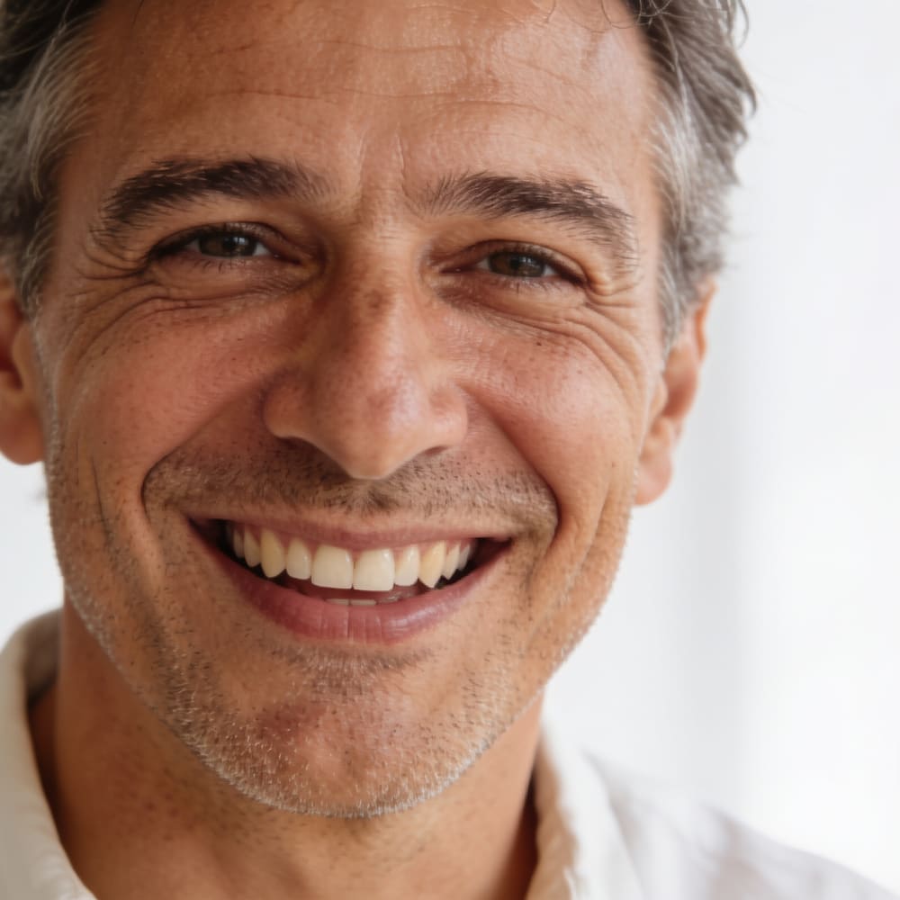 Paciente sonriendo con naturalidad tras un tratamiento de estética dental